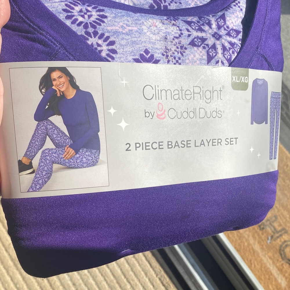 Cuddl Duds Purple and White Base Layer Set XL NWT (Last one) - Picture 4 of 4